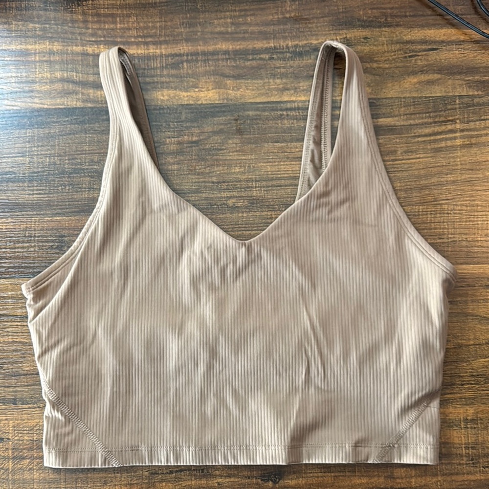 Peachy Athletic Ribbed Willa Sports Bra Top - Taboo Toffee XL
